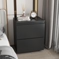 thumbnail image 1 of Nightstand with Drawers, Modern Bedroom End Table with No Handle, Wooden Bedside Storage Cabinet, 1 of 15