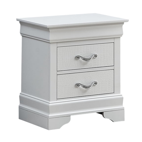 Nightstand with Drawers, Silver Champagne - Small Bedroom Side Table, 2 Drawer Bedside Table, No Assembly Required, Modern Home Furniture