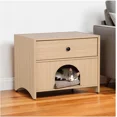 thumbnail image 1 of Nightstand with Storage Drawer Side Table End Table with Cat House Indoor, 1 of 6