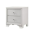thumbnail image 1 of Nightstand with Textured Pattern & 2 Drawers, White, 1 of 1