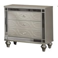 thumbnail image 1 of Nightstand with USB and Circular Decorative Pattern Silver - Saltoro Sherpi, 1 of 5