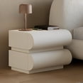 thumbnail image 1 of Nightstand with with 2 Drawer, Bedside Table with Microfibre Leather, Fashion Night Stand for Bedroom, No Assembly Required-White, 1 of 7