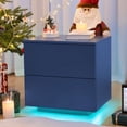 thumbnail image 1 of Hypeshops Nightstands LED Side Tables Bedroom Modern Blue, 1 of 5