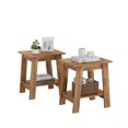 thumbnail image 1 of Nightstands Set of 2, Farmhouse End Side Table with 2 Tier Storage Shelf, Small Bedside Table for Living Room Bedroom, Small Spaces, Brown, 1 of 6