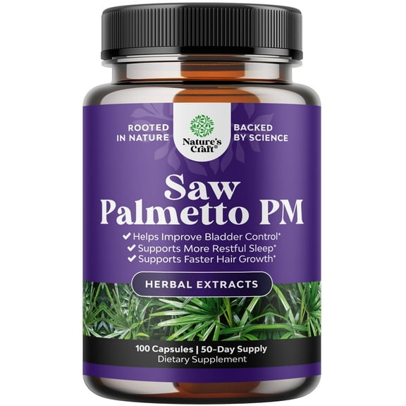 Nighttime Defense Saw Palmetto for Men - Saw Palmetto Extract Prostate Supplement for Men Help Reduce Night Urination Frequency Urgency and Overactive Bladder with Lycopene Pumpkin Seed and Melatonin