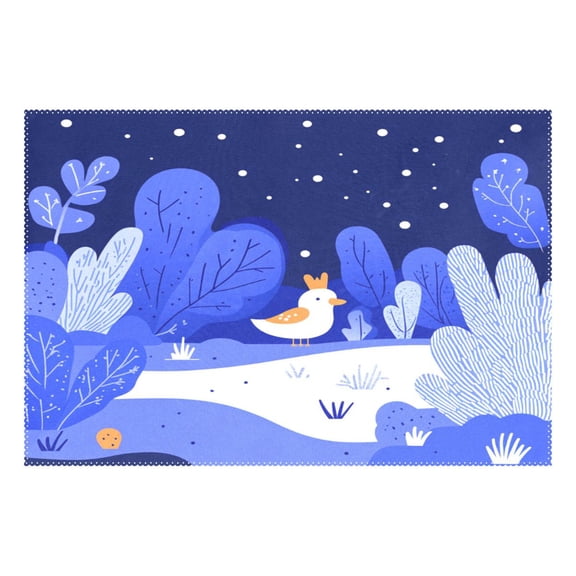 Nighttime Landscape with Duck 12x18in Heat-Resistant Non-Slip Place Mat, Durable and Wrinkle-Resistant