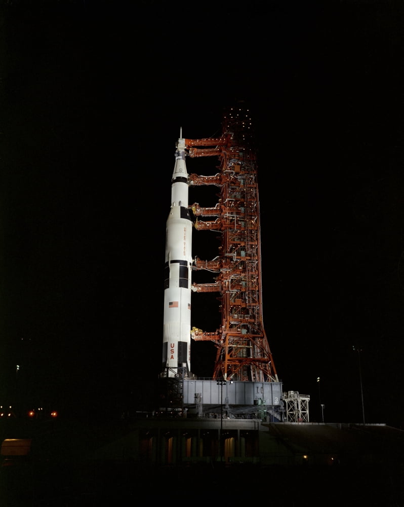Nighttime view of the Apollo 13 space vehicle Canvas Art - Stocktrek Images (25 x 32)