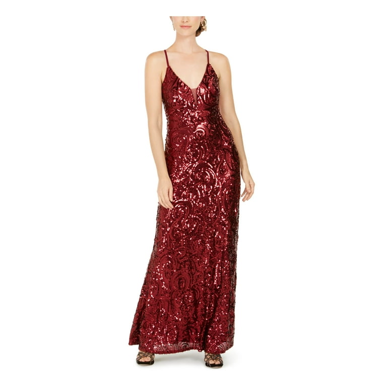 Nightway Women's Formal Dress Size store 10 Red Sequin Sleeveless Long Evening Gown