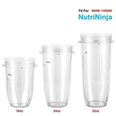 Nightwill 18oz / 24oz / 32oz Replacement Cup for Nutri Ninja 900W / 1000W, Replacement Parts Replacement Cups for Nutri Ninja (1PCS)