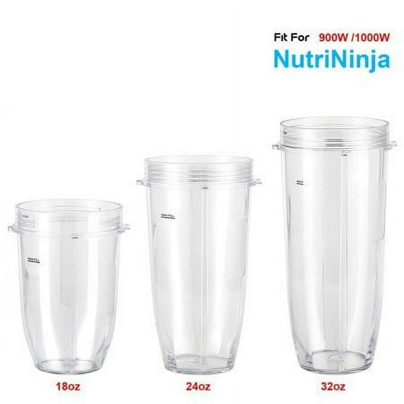 Nightwill 18oz / 24oz / 32oz Replacement Cup for Nutri Ninja 900W / 1000W, Replacement Parts Replacement Cups for Nutri Ninja (1PCS)
