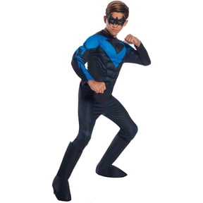 DC Comics Nightwing Deluxe Muscle Chest Costume for Kids by Rubies, Boys Medium