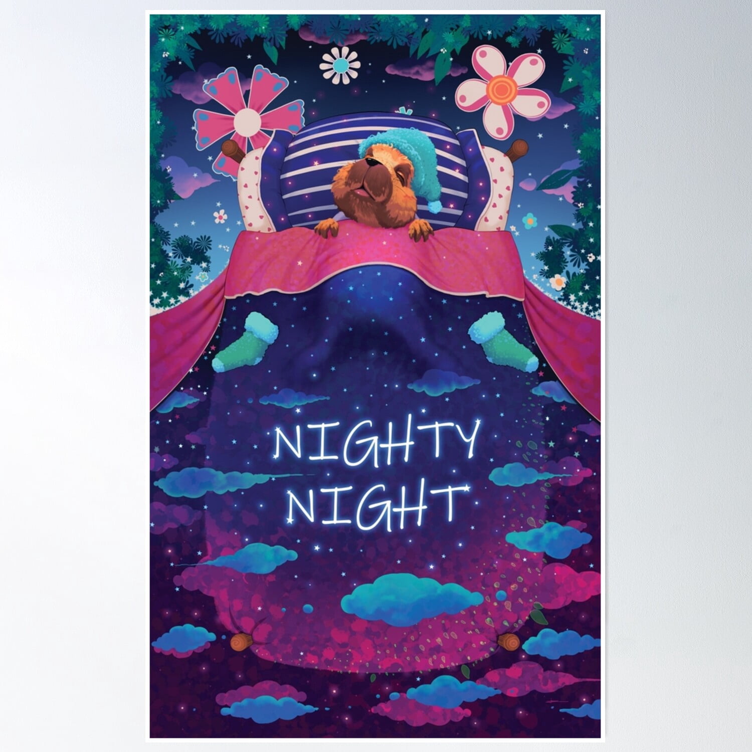 Nighty Night Magical Dreams Children Fantasy Illustration Poster Wall ...
