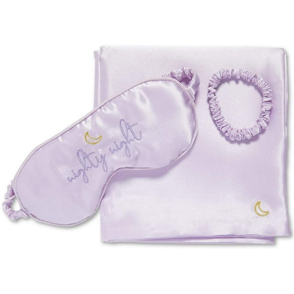 Nighty Night Satin Dream Sleep Set 3 Piece Satin Eye Mask Pillow Case And Scrunc;One Size