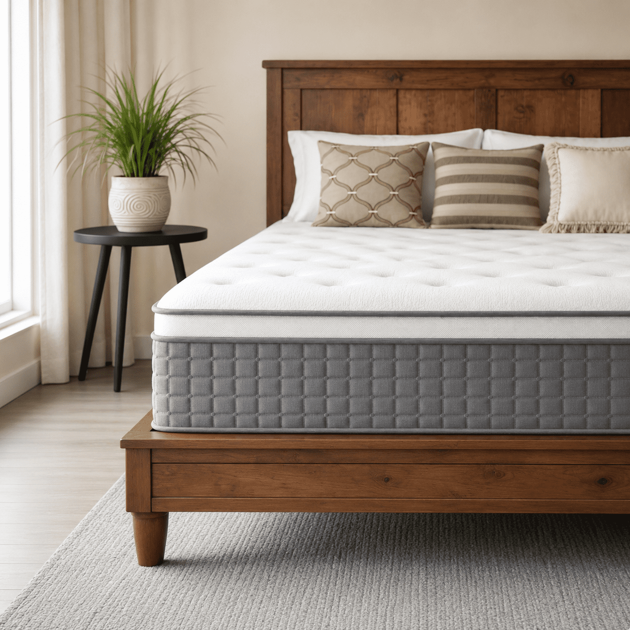 NightyNight 14" King Size Firm Hybrid Mattress in a Box with Cooling Gel Memory Foam, Motion Isolation & Temperature Regulation