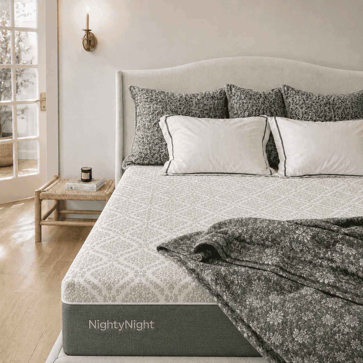 NightyNight 6" Twin Size Firm Memory Foam Mattress, Cooling & Green Tea Refreshing Design, Washable Cover, No-Slip Base