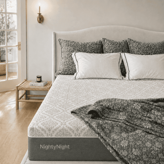 NightyNight 6" Twin Size Firm Memory Foam Mattress, Cooling & Green Tea Refreshing Design, Washable Cover, No-Slip Base