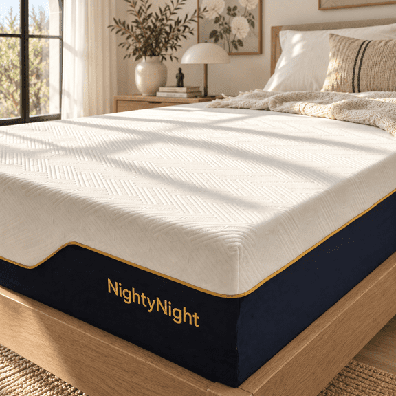 NightyNight 8" Twin Size Firm Mattress, Cooling Gel Memory Foam Mattress in a Box, Removable, Washable Cover & Non-Slip Bottom