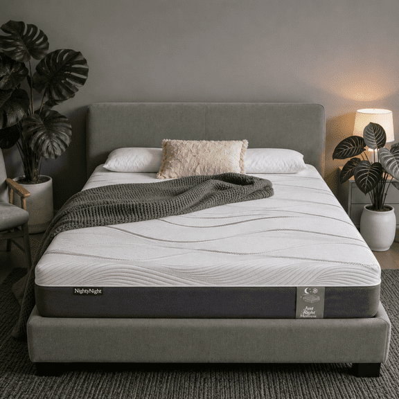 NightyNight 8 inch Twin Mattress Green Tea Infused Memory Foam, Non-Slip Bottom with Washable Cover for Cooling Comfort Sleep