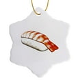 thumbnail image 1 of 3drose, Nigiri Ebi Sushi, 3 inch Snowflake Porcelain Ornament, 1 of 7