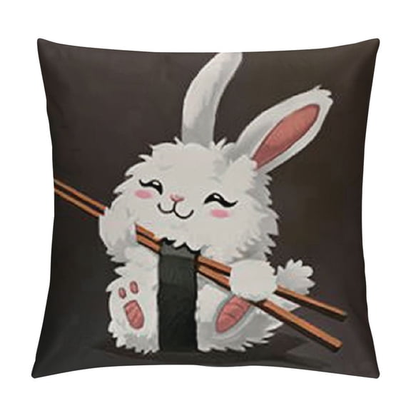 Nigiri Sushi Rabbit Pet Throw Pillow , Multicolor