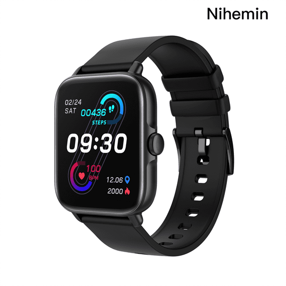 Nihemin Smart Watch(Call Receive/Dial), Fitness Watch 28 Sport Modes,1.7'' Smart Watches for Women Men with AI Voice Control Call/Text/Heart Rate/Sleep Monitor, Phone Smartwatch for Android iOS Phones