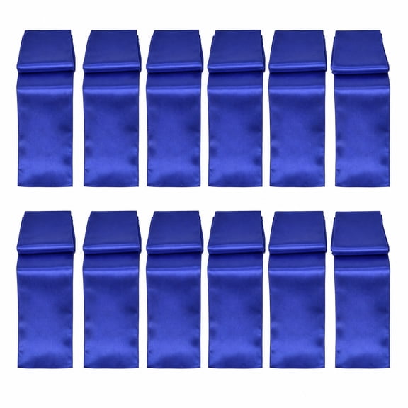 12 Pack Royal Blue Table Runner 12x108 Inch Smooth Satin Silk Decor Long Table Runners Wedding Engagements Decorations, for Parties,Birthday Party, Banquets, Buffet, Graduations