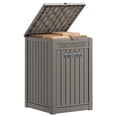 thumbnail image 1 of Nihsuao 48-Gallon Outdoor Package Delivery Box - Large Resin Storage Container with Lockable Lid, Waterproof Deck Box for Porches, Patios, Curbside, Gray, 1 of 8