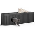 thumbnail image 1 of Nihsuao Hidden Cat Litter Box Enclosure with Round Lift-Up Door, Multi-Functional Resin Cat Cabinet for Living Room & Bedroom, Black, 1 of 7