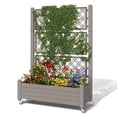 thumbnail image 1 of Nihsuao Mobile Trellis Planter Box, Weather-Resistant HDPE Raised Garden Bed for Climbing Plants, Patio & Balcony Vertical Gardening, Gray, 1 of 8