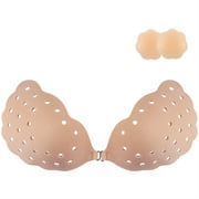 Niidor Adhesive Bra Backless Strapless Sticky Bra Invisible Push up Lifting boobs Bras for Backless Dress with Nipple Covers