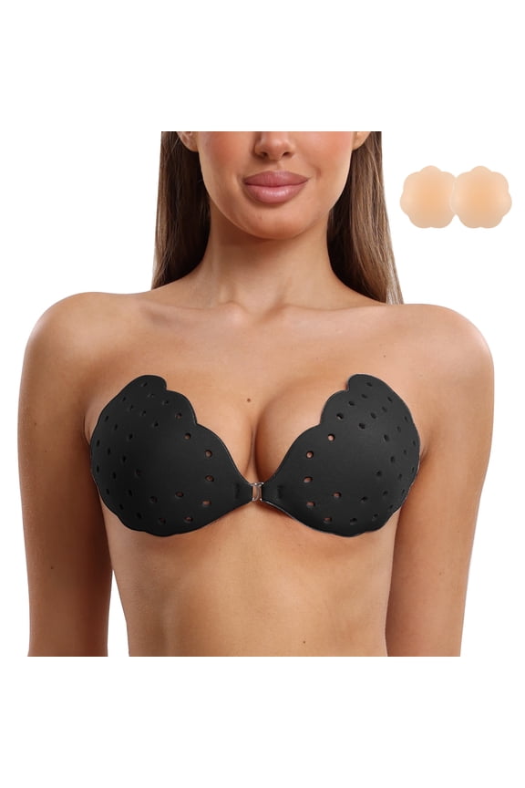 Adhesive Bra Backless Strapless Sticky Bra Invisible Push up Lifting boobs Bras for Backless Dress with Nipple Covers