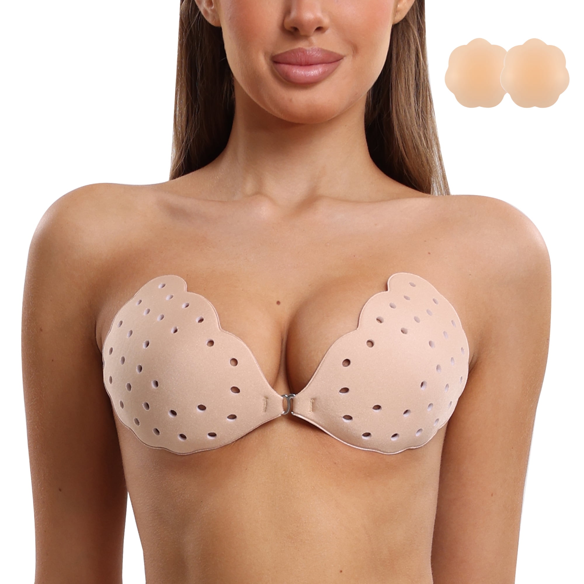 Niidor Adhesive Bra Backless Strapless Sticky Bra Invisible Push up Lifting boobs Bras for Backless Dress with Nipple Covers - Walmart.com Niidor Adhesive Bra Backless Strapless Sticky Bra Invisible Push up Lifting boobs Bras for Backless Dress with Nipple Covers - Walmart.com