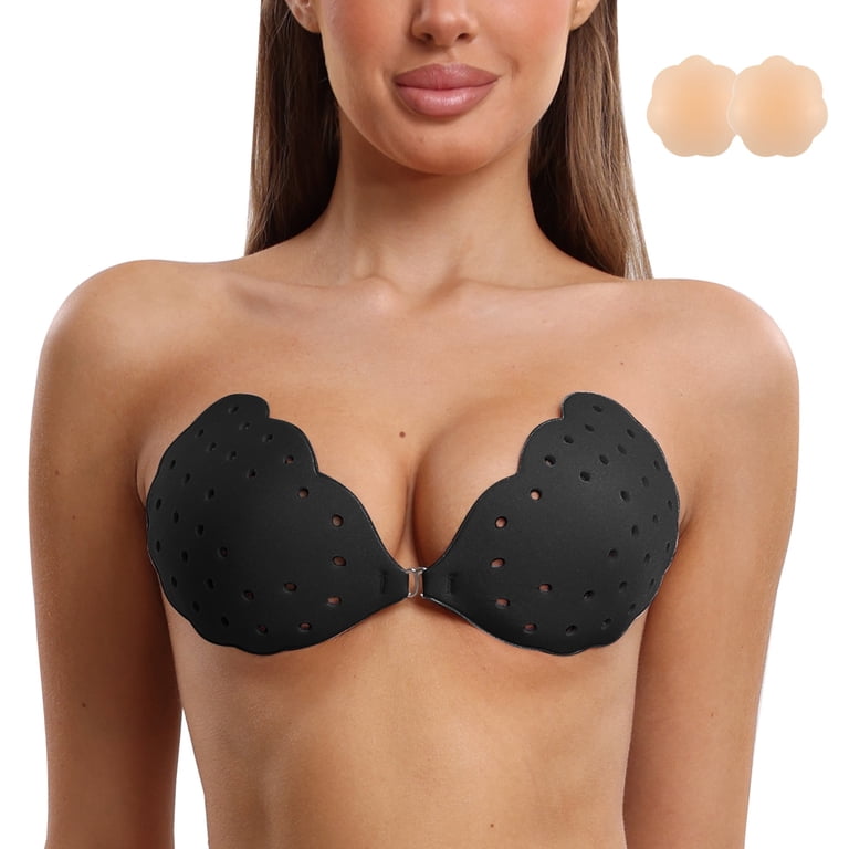 push up bra backless dress Niidor Adhesive Strapless Sticky Bra Invisible Lifting Sticky Boobs Multiple Colors Sizes Reusable for whether you are attending New Linen Toperth Yellow Satin Halter Size:M 10