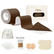 Niidor Boob Tape for Breast Lift with 1 Breast Tape, 5 Pairs Satin Breast Petals, 1 Pairs Silicone Nipple Stickers, 10 Pcs Double Side Tape, 1 Storage Bag ,Instant Breast Lift Tape for A-G