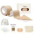 thumbnail image 1 of Niidor Boob Tape for Breast Lift with 1 Breast Tape, 5 Pairs Satin Breast Petals, 1 Pairs Silicone Nipple Stickers, 10 Pcs Double Side Tape, 1 Storage Bag ,Instant Breast Lift Tape for A-G, 1 of 9