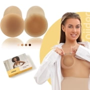 Niidor Silicone Nipple Covers with Breast Lift Tape, Reusable Pasties for Women, Includes Travel Case