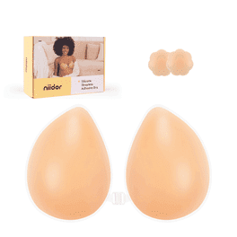 Niidor Sticky Bra Strapless Invisible Silicone Adhesive Bra for Women  Backless Dress with Nipple Cover Water Drop Shape
