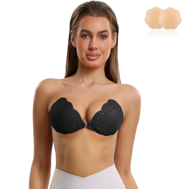 Adhesive Bra Invisible Sticky Strapless Push Up Backless Reusable Silicone  Covering Nipple Bras-ksize
