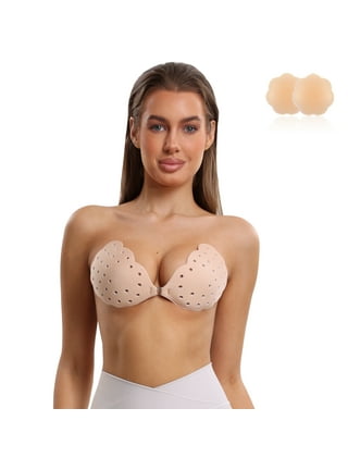 Visland Women's Invisible Bra Push up Silicone Bra for Backless Dress with  Strap