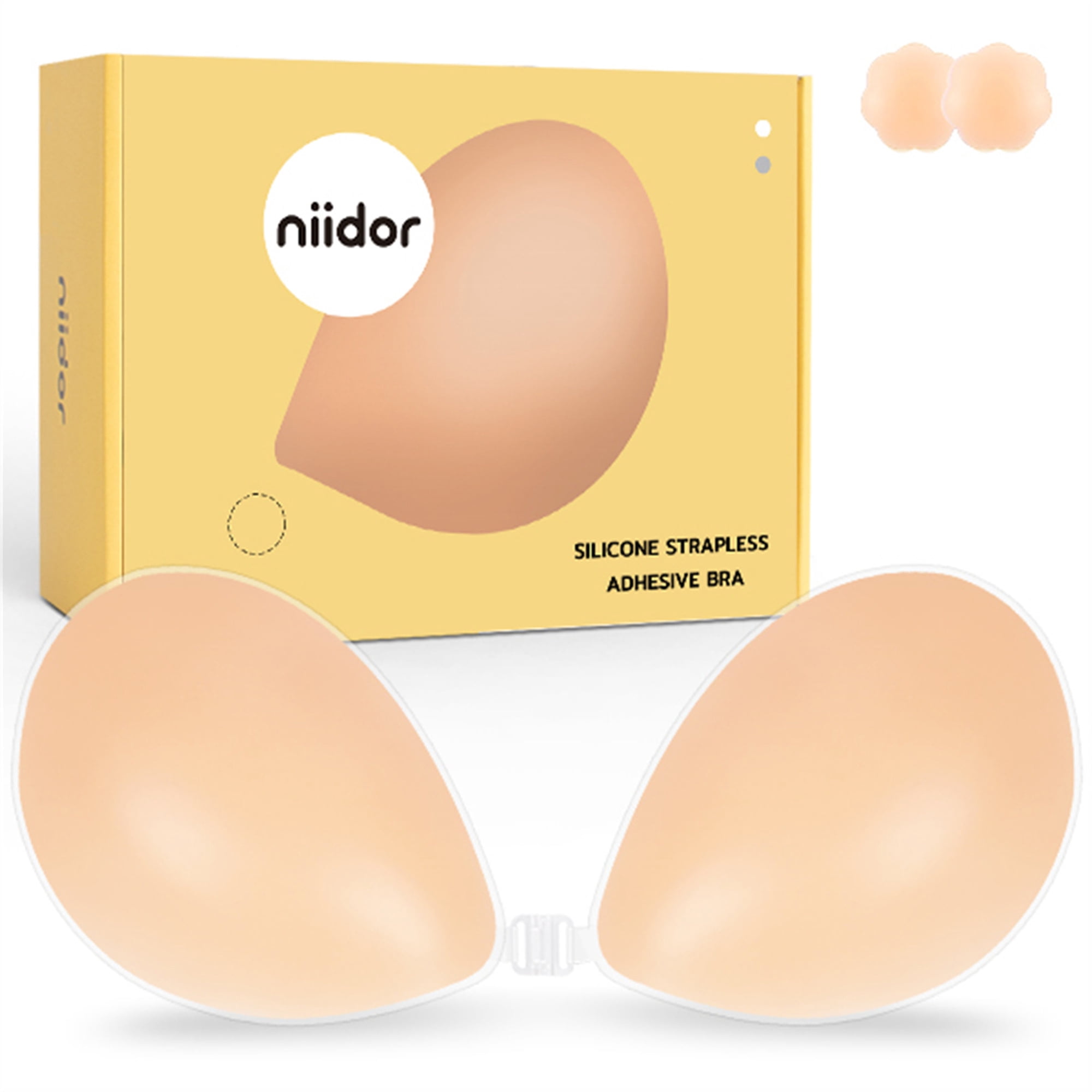 Niidor Sticky Bra Strapless Adhesive Bra Invisible Push up Silicone Bra ...