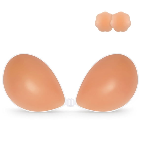Niidor Sticky Bra Strapless Adhesive Bra Invisible Push up Silicone Bra for Women Sticky Boobs for Backless Dress with Nipple Covers
