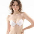 Niidor Women's Reusable Sticky Bra Pushup Adhesive Invisible White