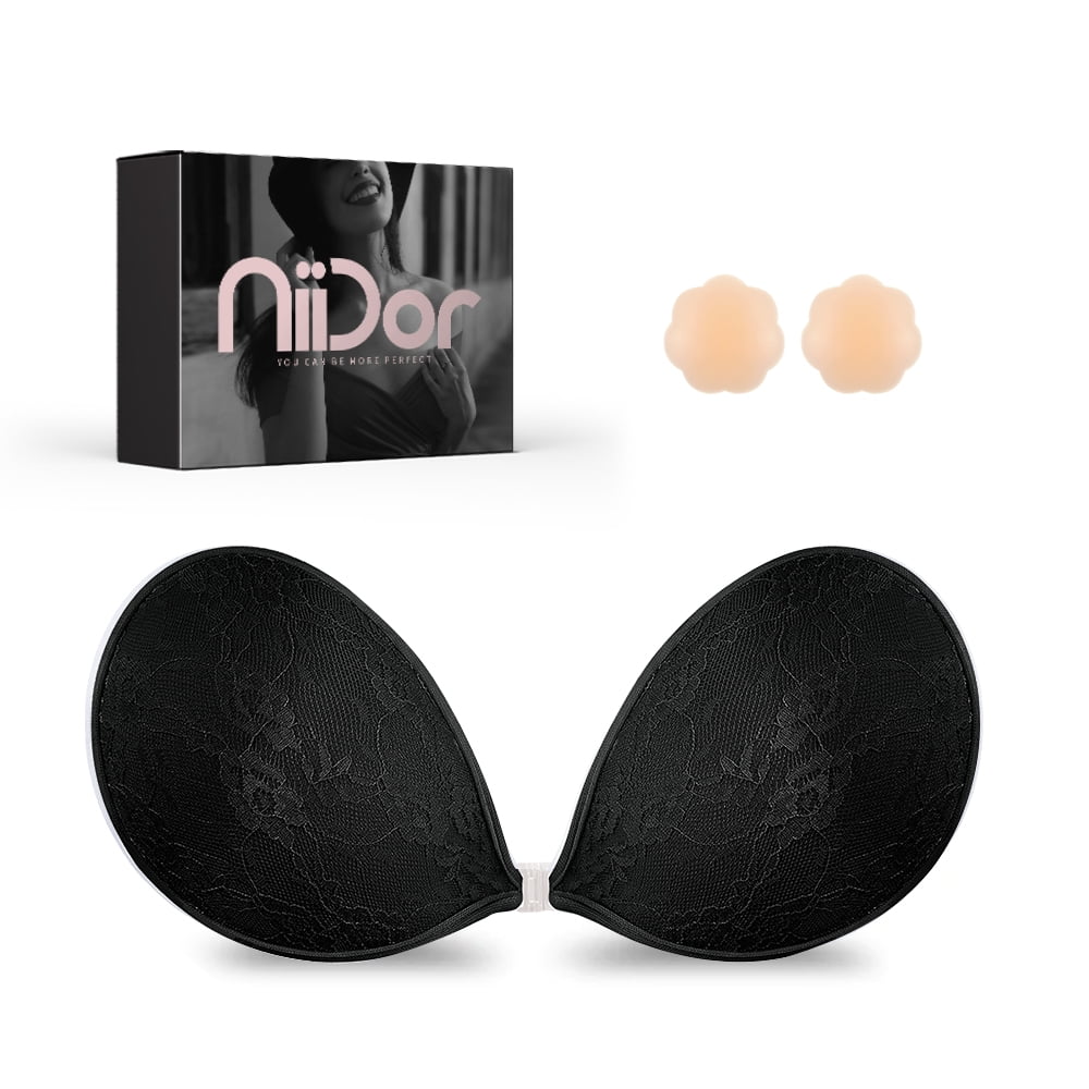 Niidor Adhesive Bra Strapless Pushup Invisible Sticky Bra for Women