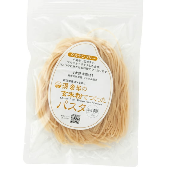Niigata Koshihikari Special Cultivation Rice "Gensenmai" Brown Rice Pasta (Thin Noodles / Thick Noodles) 100g - Kurumira Shop