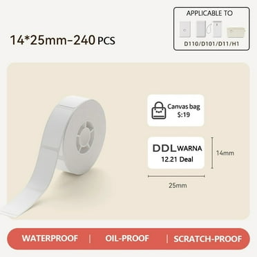 Niimbot 1Roll D110 White Sticker Waterproof Paper Adhesive Label White Anti-Oil For D11 D101 Mini Portable Thermal Printer Tape 14x25mm