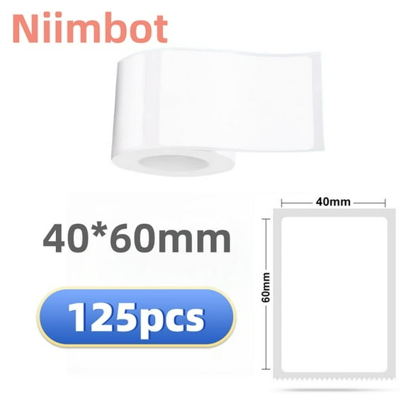 Niimbot B21/B1/B3S Thermal Label Sticker Paper Printable White 20-50mm Width Clothing Tag Commodity Price Food Self-Adhesive white 40x60