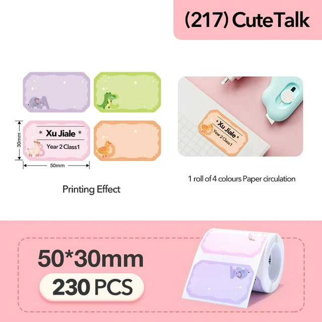 Niimbot Cartoon Pattern Thermal Label Sticker Paper Smart Portable Label Waterproof Stickers Fast Printing For B1/B21/B203/B3S 217-5030-Cute Talk