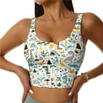 thumbnail image 1 of Niiseo Cartoon Dinosaur Print Sports Bra for women Adjustable Straps High Support With Breast Pads Workout Tank Top-Large, 1 of 8