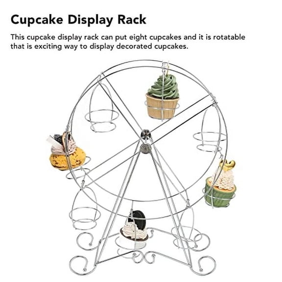 Niiyen Ferris Wheel Cupcake Stand 8 Count Carousel Cupcake Display Holder Dessert Serving Tray for Birthday Party Wedding Tea Baby Shower