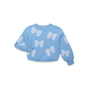 NIK AND LEKSI Nik & Leksi Girls Jacquard Bow Sweater, Sizes 4-16